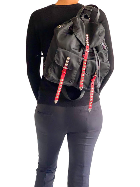 Morral "Nylon New Vela Studded Backpack"