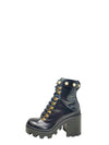 Botas "Leather Colorblock Pattern Combat Boots"