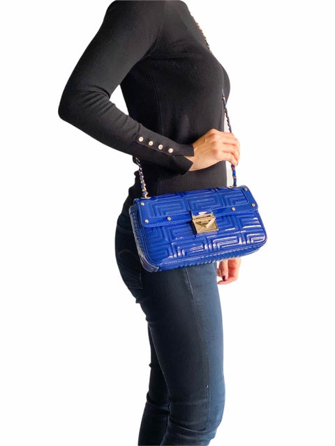 Cartera "Blue Patent Quilted Leather"