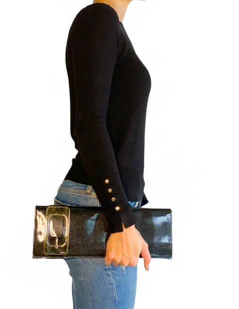 Cartera "Romy Patent Leather Clutch"