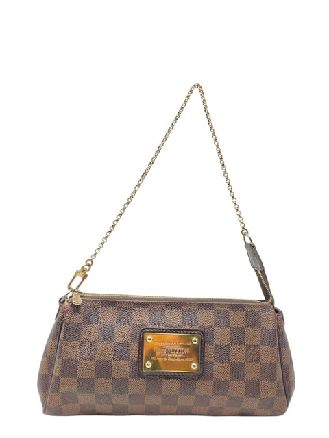 Cartera "Damier Ebene Eva Pochette w/ Strap"