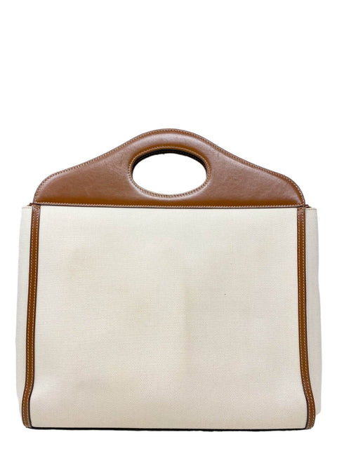 Bolso "Canvas Smooth Calfskin Two Tone Mini Pocket Bag Natural Malt Brown"
