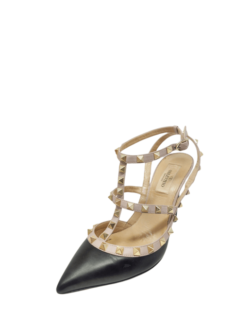 Tacones "Rockstud Leather T Strap"