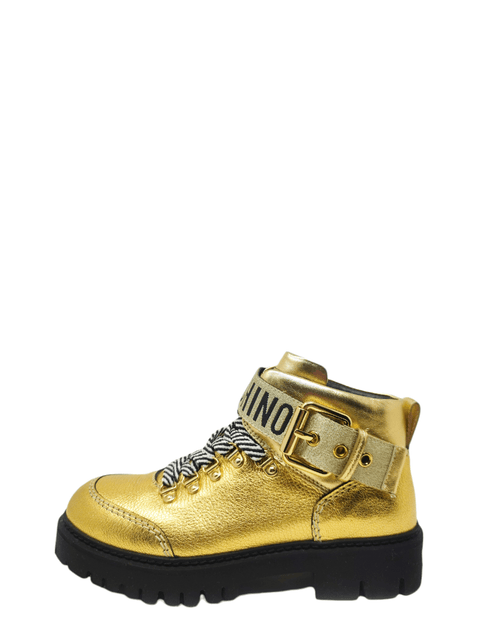 Botas "Metallic Leather Ankle Boots In Gold"