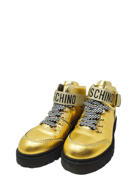 Botas "Metallic Leather Ankle Boots In Gold"