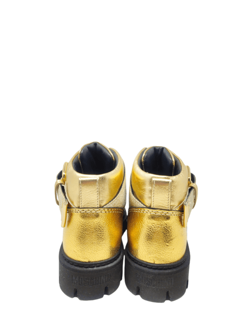 Botas "Metallic Leather Ankle Boots In Gold"