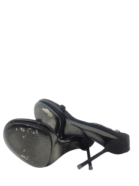 Sandalias "Suede Crystal Embellishments T-Strap"