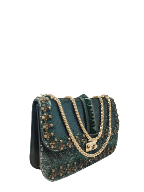 Cartera "Rockstud Lock Embellished Shoulder Bag"