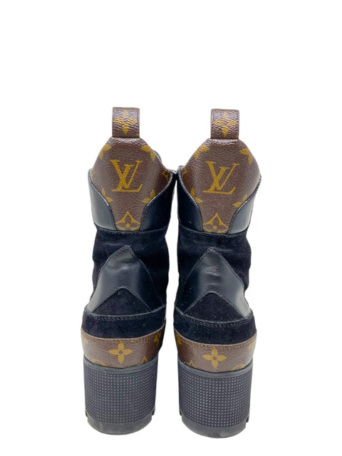Botas "LV Monogram Suede Combat Boots"
