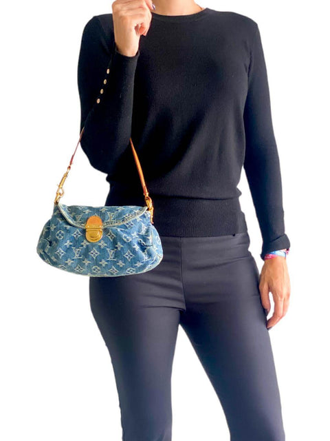 Cartera "Monogram Denim Mini Pleaty Blue"