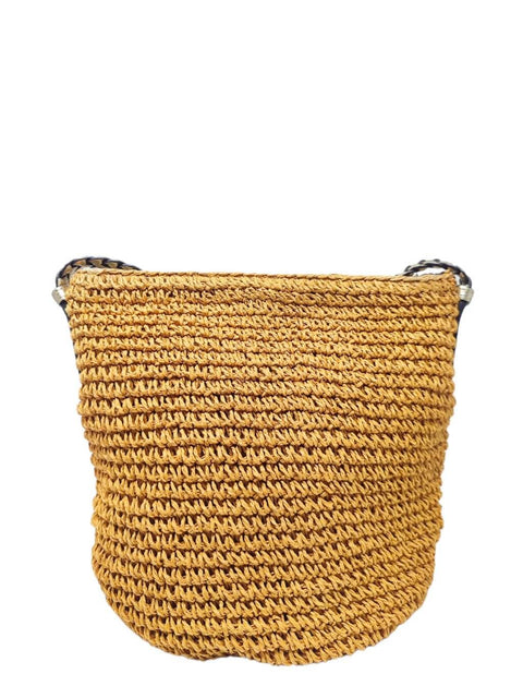 Mochila "Leather Trimmed Bucket Bag Cafe"