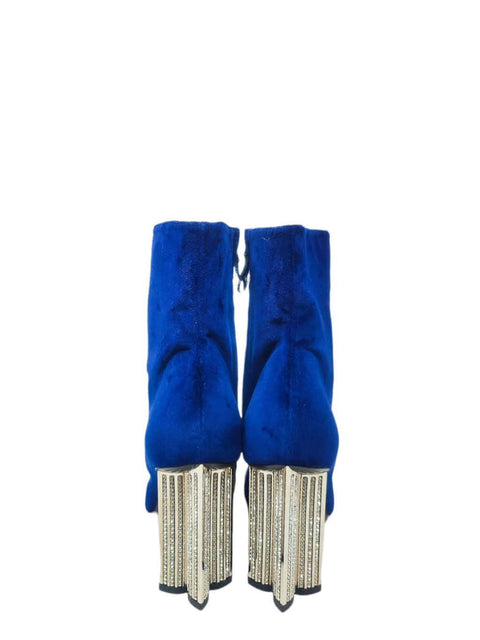 Botas "Velvet Navy Blue Marine Silhoutte Ankle Boot"