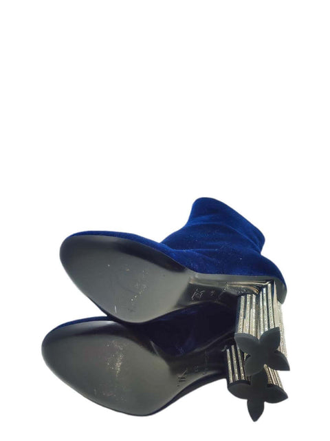 Botas "Velvet Navy Blue Marine Silhoutte Ankle Boot"