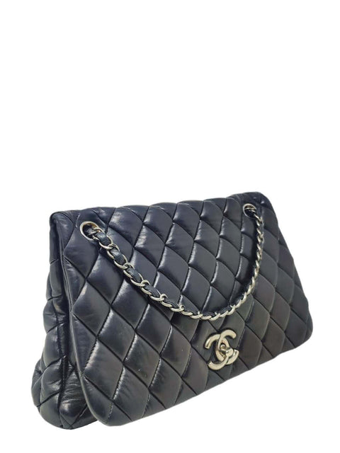 Cartera "Chanel Black Quilted Lambskin Classic Flap Shoulder Bag"