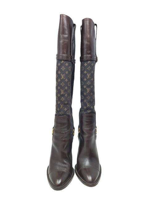 Botas "Monogram Mini Lin Leather Boots"