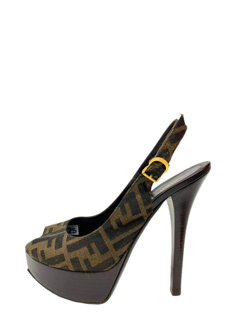 Sandalias "Tobacco Zucca Canvas Platform Slingback Sandals"