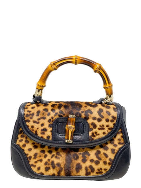 Bolso "New Bamboo Top Handle Bag Printed Pony Hair"