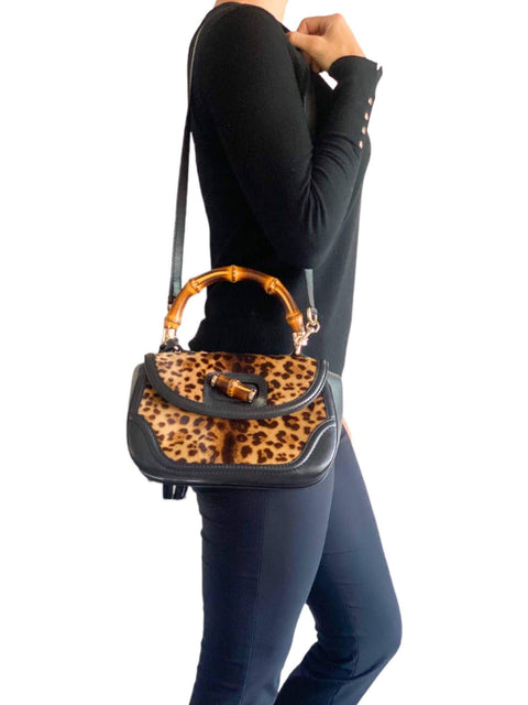 Bolso "New Bamboo Top Handle Bag Printed Pony Hair"