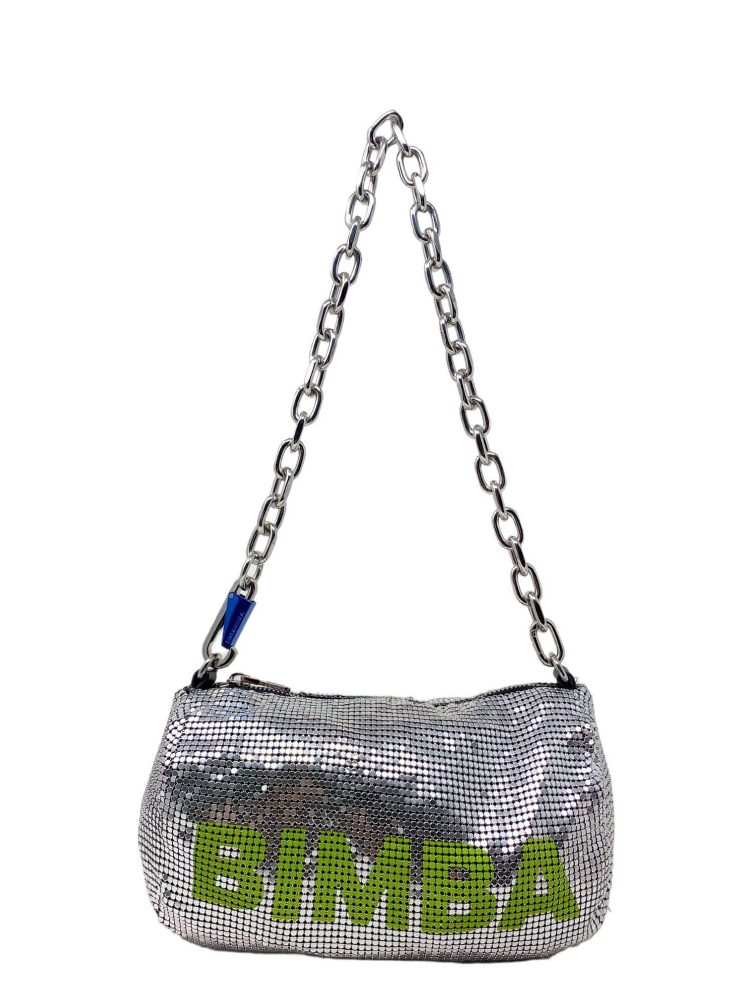 Malla Metálica Bimba Y Lola Cartera Plateada Bolsos Pequeños De