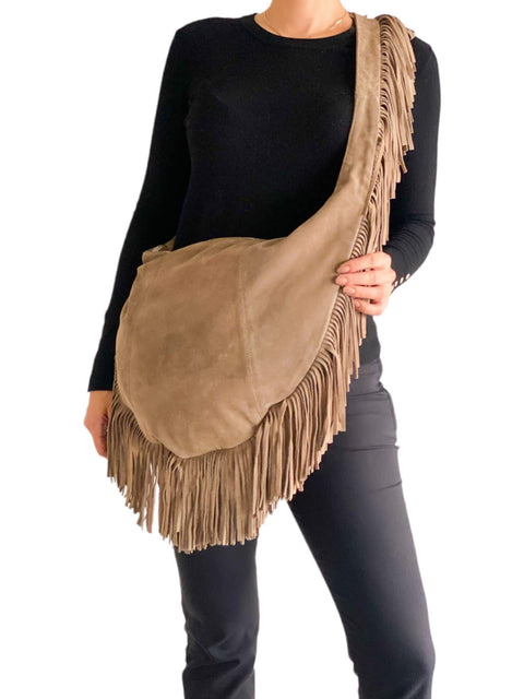 Bolso "Suede Fringe Hobo Bag"