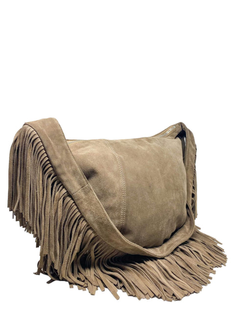 Bolso "Suede Fringe Hobo Bag"