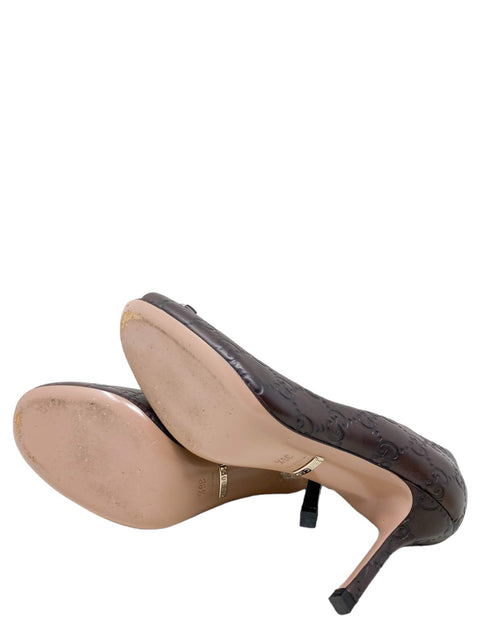 Tacones "Guccissima Leather Horsebit Peep-Toe"